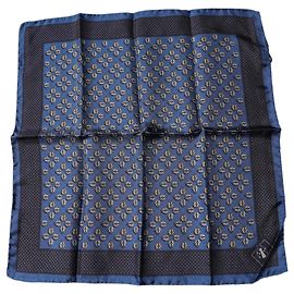 Dolce & Gabbana Foulard quadrato in seta blu con coccinella