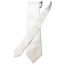 Dolce & Gabbana Cravatta classica da uomo in seta satinata Off White