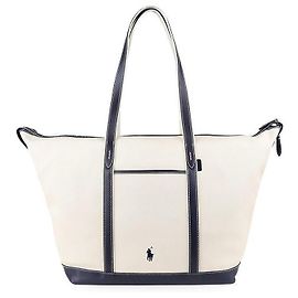 Ralph Lauren Große Schultertasche mit besticktem Pony-Logo (Navy)