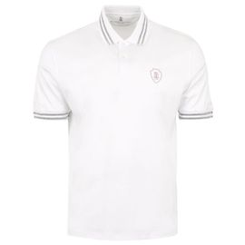 Brunello Cucinelli T-shirt Polo de manga curta branco com logótipo