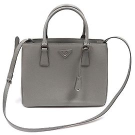 Prada Saffiano Lux Triangle Gray