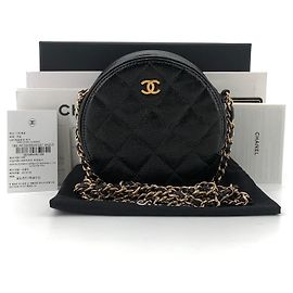 Chanel Round Tambourine Tasche aus Caviar