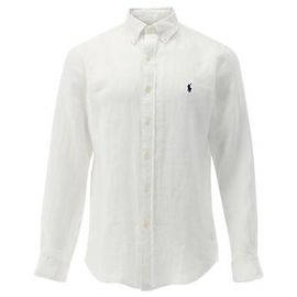 Ralph Lauren Leinenhemd Custom Fit White