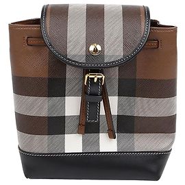 Burberry Check Micro Kordrucksack Dark Birch Brown