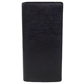 Louis Vuitton Portefeuille Brazza en cuir Epi noir