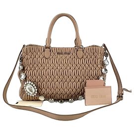 Miu Miu Borsa a Tracolla Nappa Crystal Tote Bag