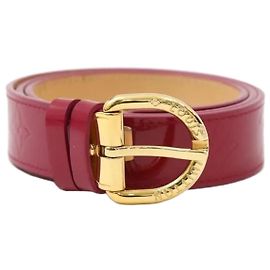 Louis Vuitton Monogram Vernis Gürtel Pink mit goldenen Details