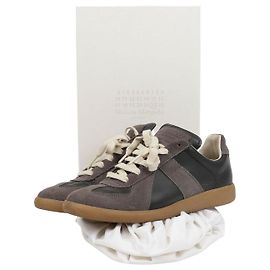 Maison Martin Margiela Sneakers Replica in pelle e camoscio Nero