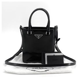 Prada Kleine Tote Bag Crossbody aus gebürstetem Leder