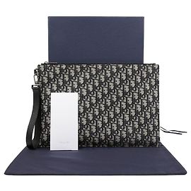 Dior Pouch Oblique Beige Black