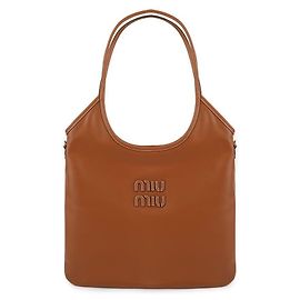 Sac cabas Miu Miu en cuir de veau cognac