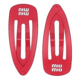 Miu Miu Metal Hair Clip Red