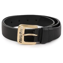 Miu Miu Nappa Leather Belt Black