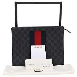 Gucci Pouch GG Supreme Black Web