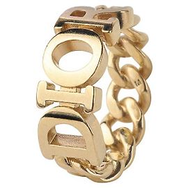 Dior Anillo de metal Revolution Logo acabado dorado