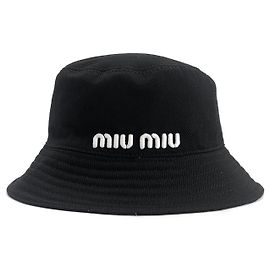Chapéu Bucket Miu Miu Logo Azul