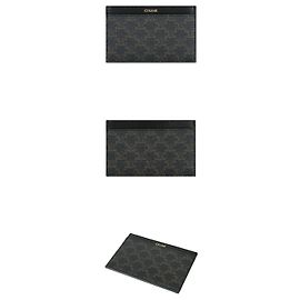 Céline Porta-cartões em tela Logo Triomphe (Black)