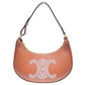 Céline Borsa a tracolla Ava in vitello liscio con logo Triomphe ricamato