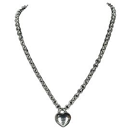 Tiffany & Co Collana in argento con pendente a cuore e chiusura toggle