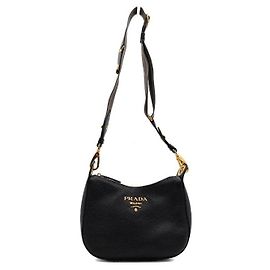 Prada Hobo Shoulder Bag with Gold Logo