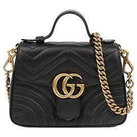 Gucci Borsa GG Marmont Mini Top Handle Bag Black