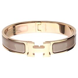 Hermès Bracciale Click Maron Glace Placcato Oro Rosa GM