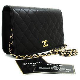 Borsa a tracolla e clutch CHANEL Full Flap con catena, Black Quilted Lambskin
