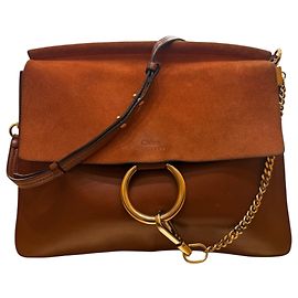 Chloé Chloe Faye Chain Leather and Suede Mini