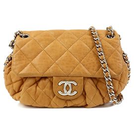 CHANEL Matelasse Luxury Line Borsa a tracolla con catena in pelle di agnello Marrone A49889
