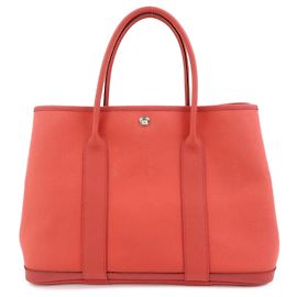 Hermès HERMES Garden Party PM Toile Ash Leather □N Stamped Tote Bag
