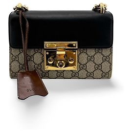 Clutch Gucci Padlock GG Canvas e Pelle Large