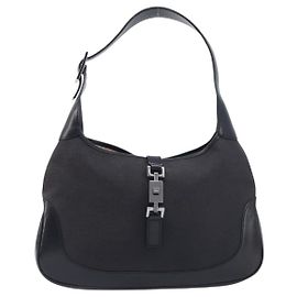 Gucci Vintage Jackie Borsa a spalla in tela e pelle Medium
