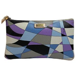 Vintage Emilio Pucci Textured Leather Clutch Early 2000s Lavender