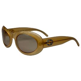 Gafas de Sol Gucci Vintage Ovaladas de Acetato Finales de los 90 Amber Brown