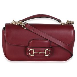 Borsa Top Handle Small Arabella in pelle di vitello Soft Horsebit 1955 Gucci Rosso Ancora
