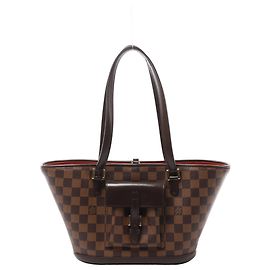 Borsa a tracolla Louis Vuitton Manosque PM Damier Ebene Marrone N51121