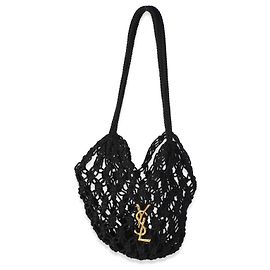 Autre Marque Saint Laurent Borsa Shopping Small in Crochet Nera