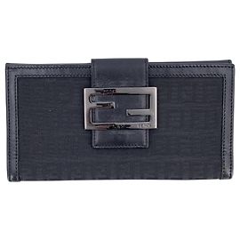 Fendi Vintage Zucchino Canvas Continental Wallet mit Münzfach