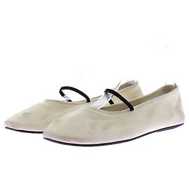 The row Ballerines en cuir jaune beurre