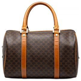 Céline Borsa Boston Celine in tela rivestita Macadam marrone