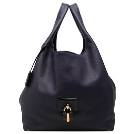 Borsa a tracolla LOEWE Calle Lock in vitello blu