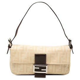 Borsa Baguette Fendi in tela Zucca beige