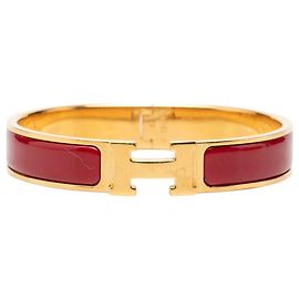 Bracciale Hermès Clic H PM stretto in smalto rosso
