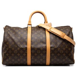 Louis Vuitton Brown Monogram Keepall Bandouliere 50