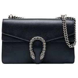 Bolsa de Ombro Gucci Dionysus em Pele de Bezerro Preta, tamanho Medium