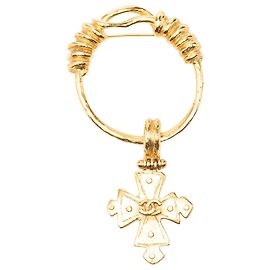 Broche Cruz CC Chanel Gold Plated Dorado