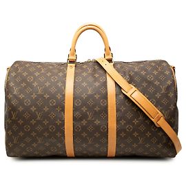 Louis Vuitton Brown Monogram Keepall Bandouliere 55