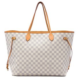 Louis Vuitton White Damier Azur Neverfull GM