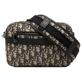 Borsa a tracolla Safari Dior Blue Oblique Canvas