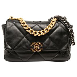 Chanel 19 Flap Large in Pelle d'Agnello Nera